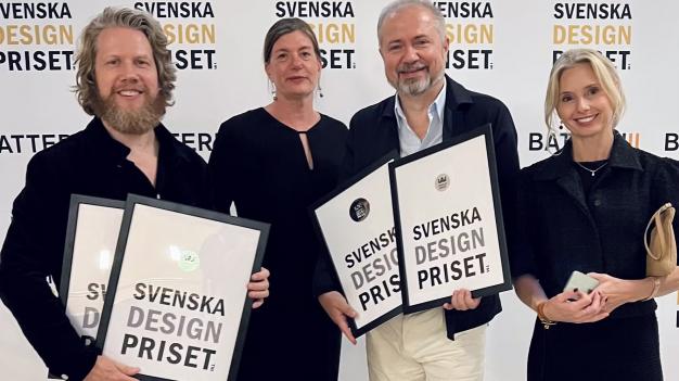 Martin Johansson, Britta Palmqvist Hugosson samt Anna Lundqvist på Svenska Design Priset 2024.